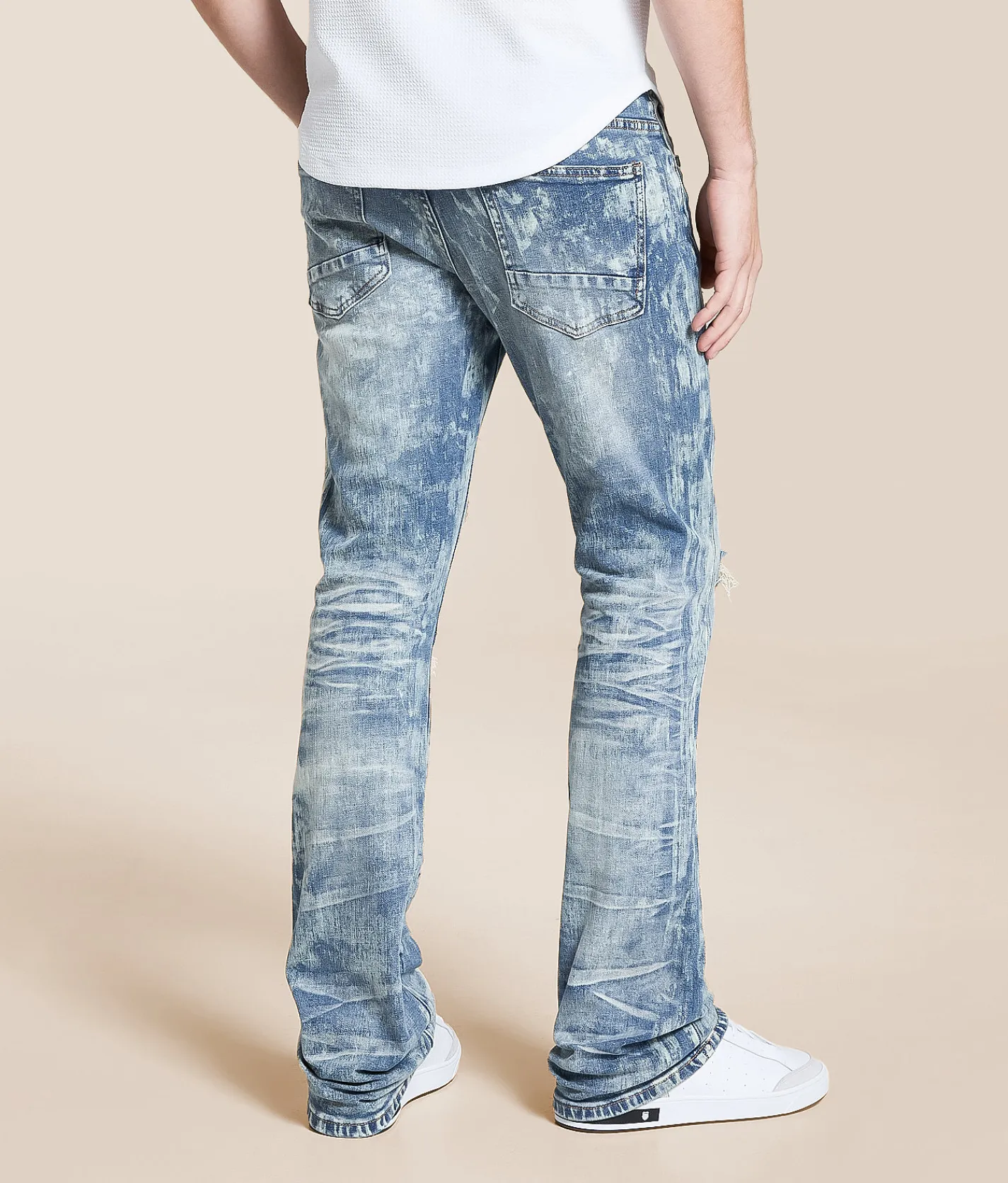 Smoke Rise® Lazy Stacked Flare Stretch Jean Taylor Blue Outlet