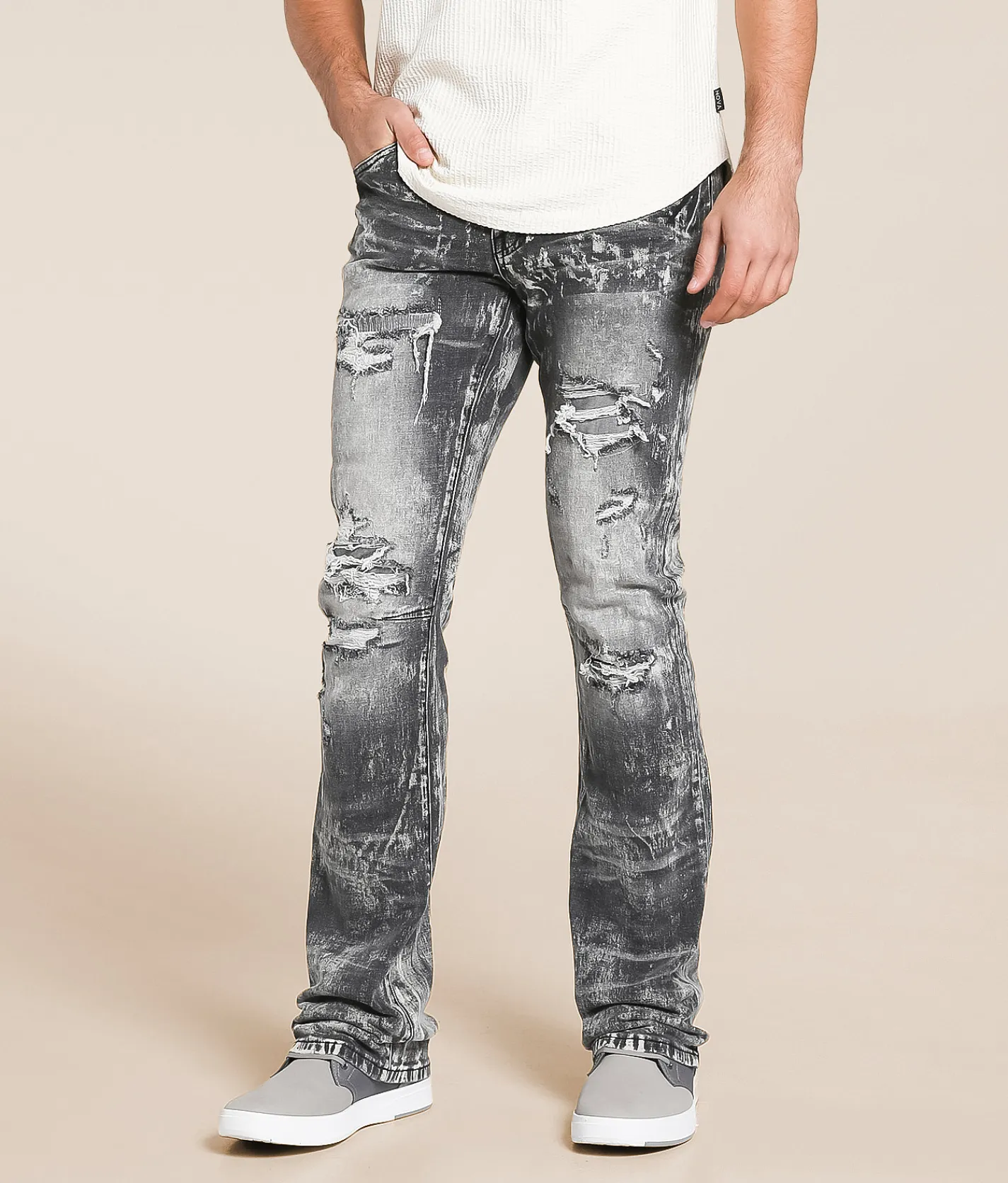 Bottoms|Jeans | Smoke Rise® Lazy Stacked Flare Stretch Jean Titan Grey