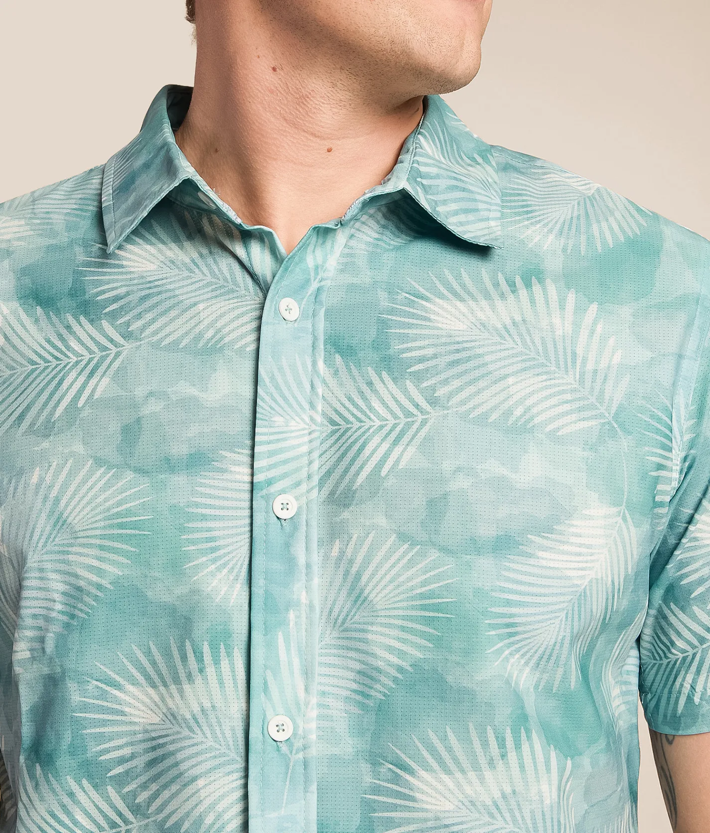 Tops | Departwest Leaf Athletic Performance Stretch Shirt Seafoam