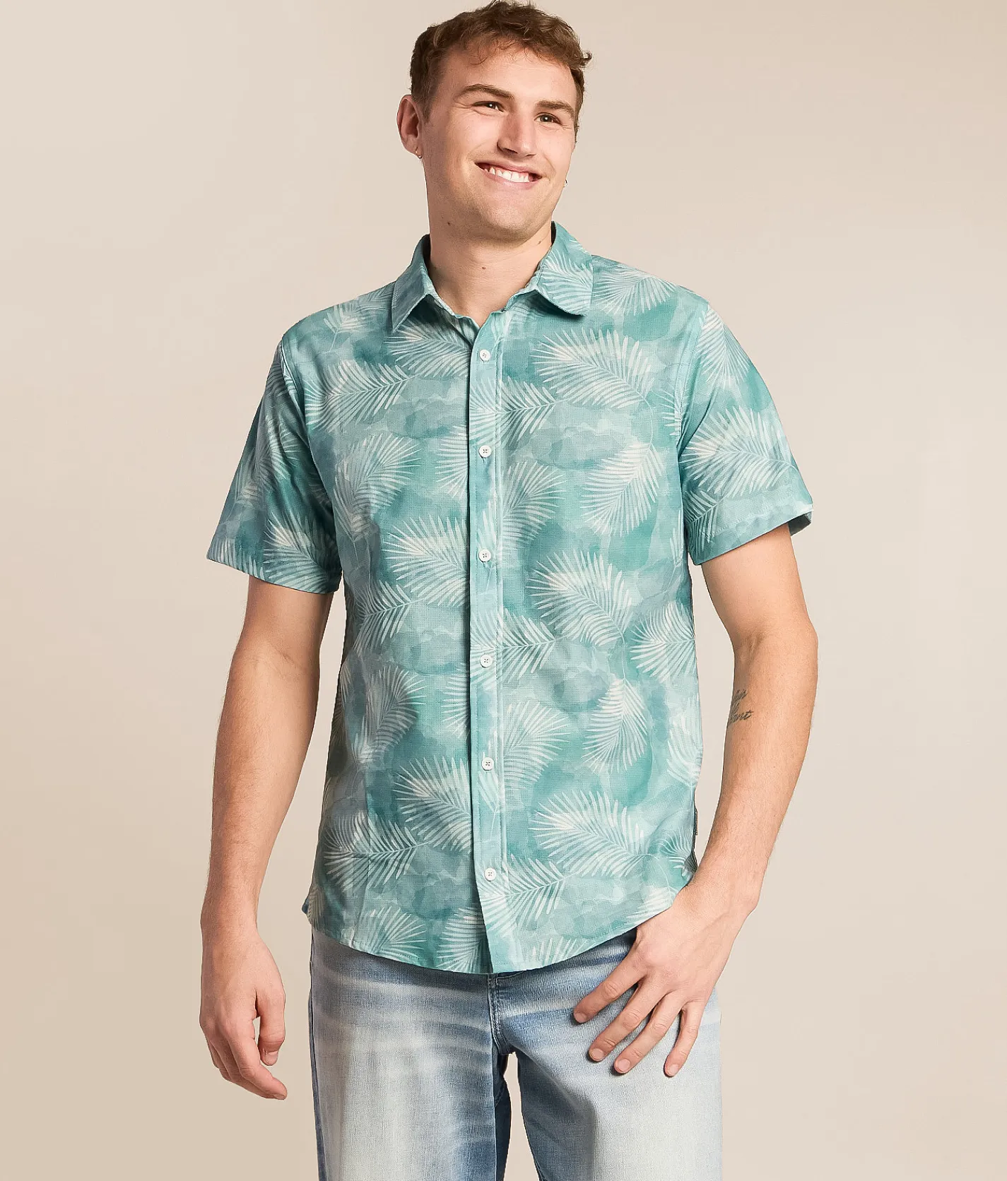 Tops | Departwest Leaf Athletic Performance Stretch Shirt Seafoam