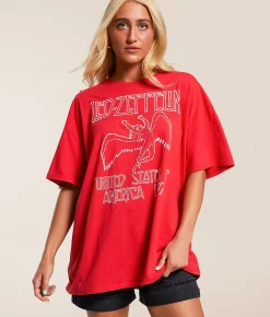 Tops | Life Clothing Led Zeppelin Band T-Shirt Chinese Red