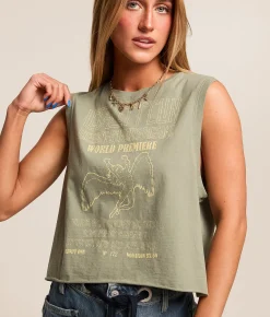 Tops | Life Clothing Led Zeppelin Cropped Band Tank Top Sage Green