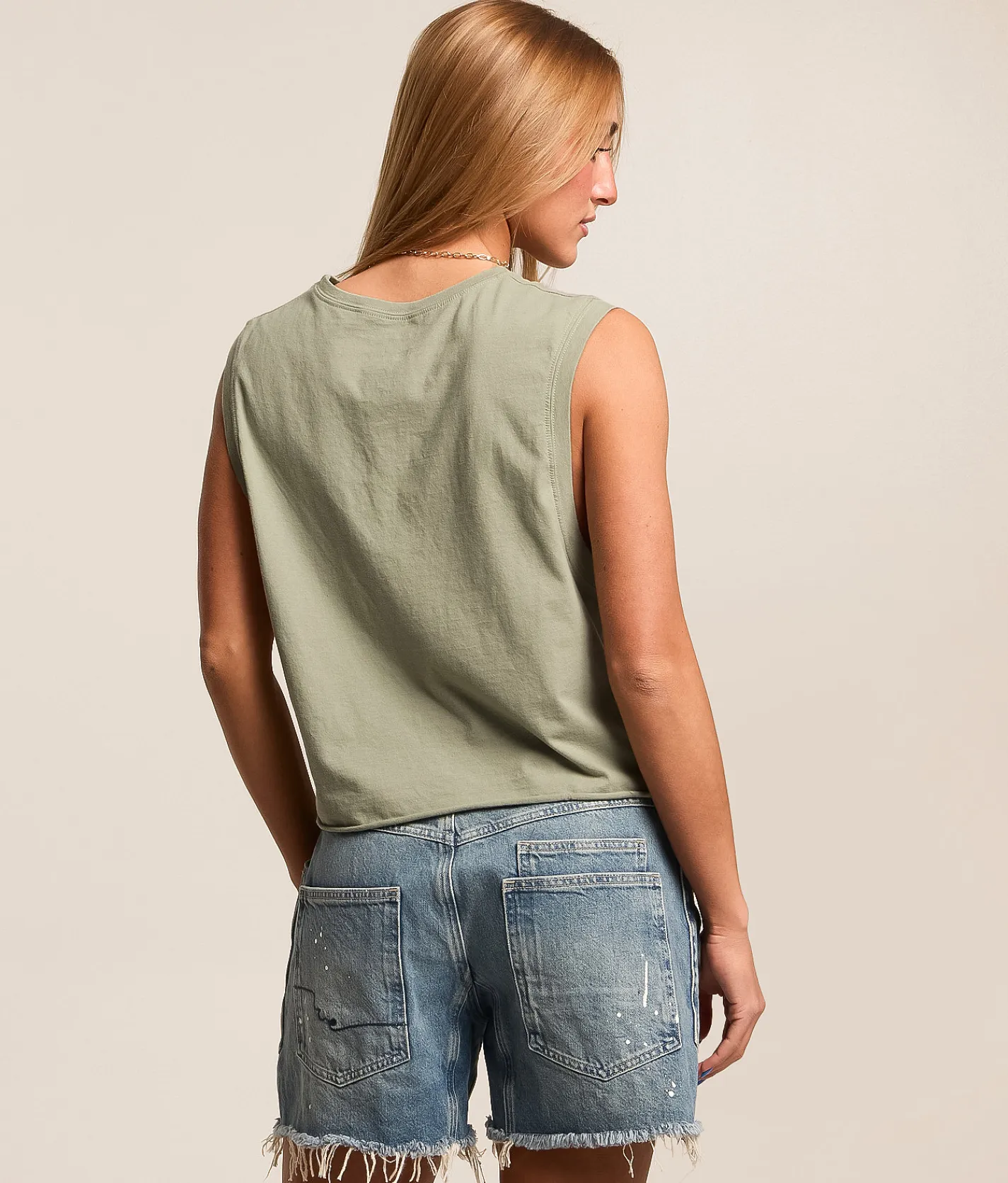 Tops | Life Clothing Led Zeppelin Cropped Band Tank Top Sage Green
