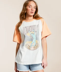 Tops | Life Clothing Led Zeppelin Oversized Band T-Shirt Cream