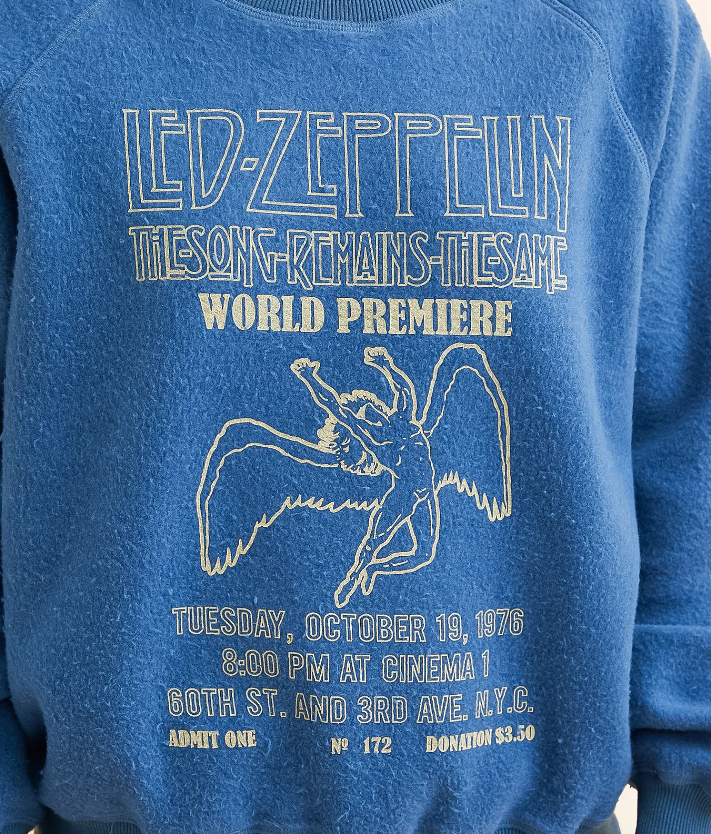 Tops | Life Clothing Led Zeppelin Reverse Fleece Band Pullover Cobalt