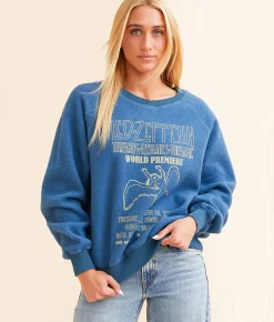 Tops | Life Clothing Led Zeppelin Reverse Fleece Band Pullover Cobalt