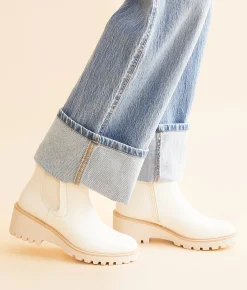 Mia Leilana Chelsea Lug Ankle Boot Bone