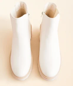 Mia Leilana Chelsea Lug Ankle Boot Bone