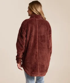 LIV Outdoor Leila Sherpa Fleece Insulated Jacket Bitter Chocolate Sale