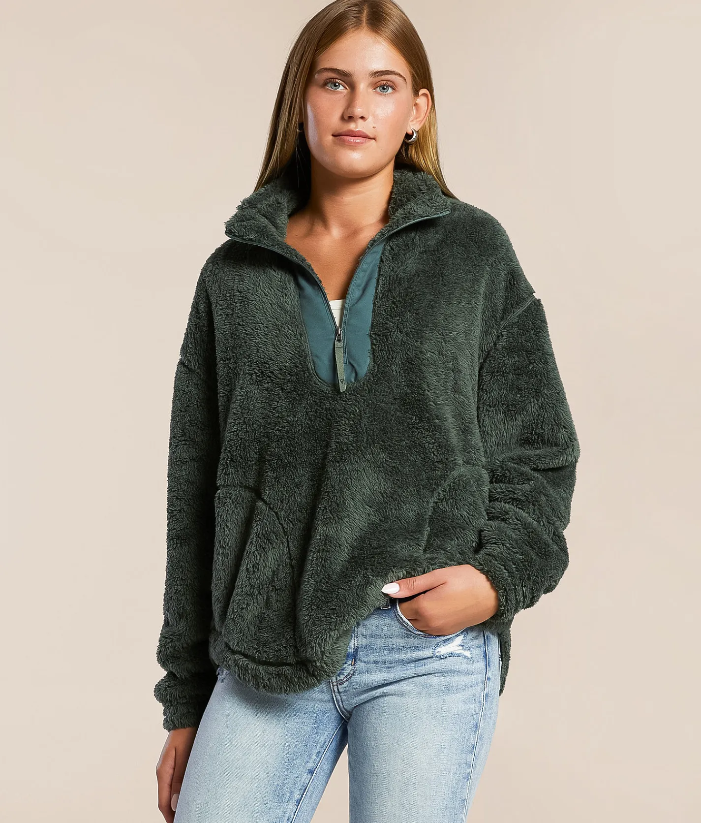 Tops | LIV Outdoor Leila Sherpa Fleece Insulated Pullover Laurel Wreath