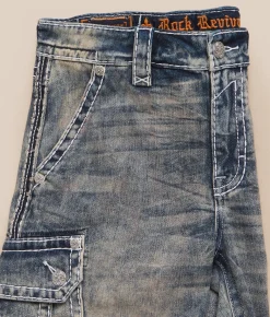 Bottoms|Shorts | Rock Revival Leland Denim Cargo Stretch Short Leland H203