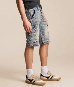 Bottoms|Shorts | Rock Revival Leland Denim Cargo Stretch Short Leland H203