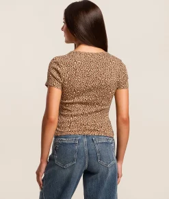 Tops | FITZ + EDDI Cropped T-Shirt Leopard