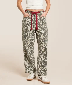 BiBi Leopard Print Barrel Pant Leopard Red Outlet