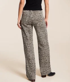 Miss Me Leopard Print High Rise Wide Leg Stretch Jean Beige Leopard Outlet