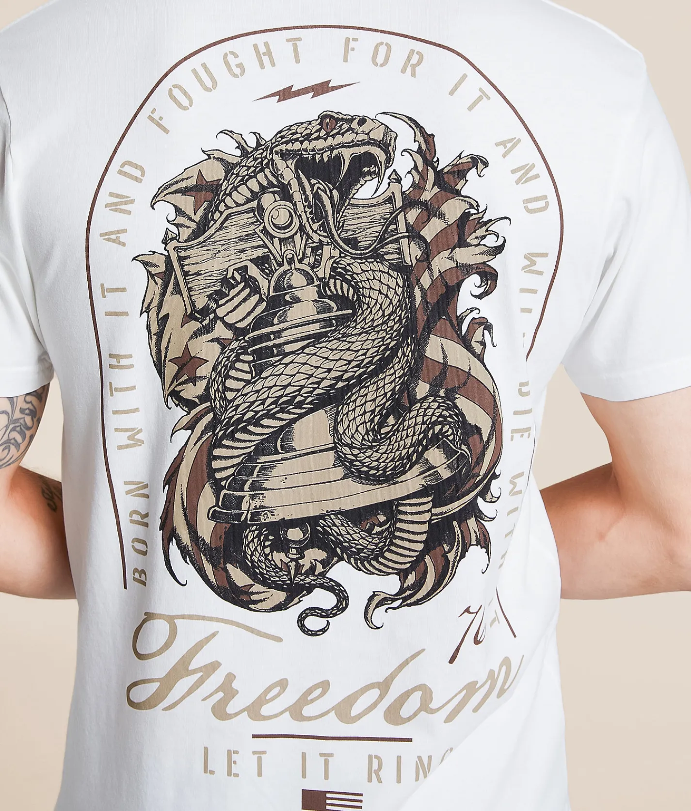 Tops|Graphic T-Shirts | Howitzer Let It Ring T-Shirt Antique White