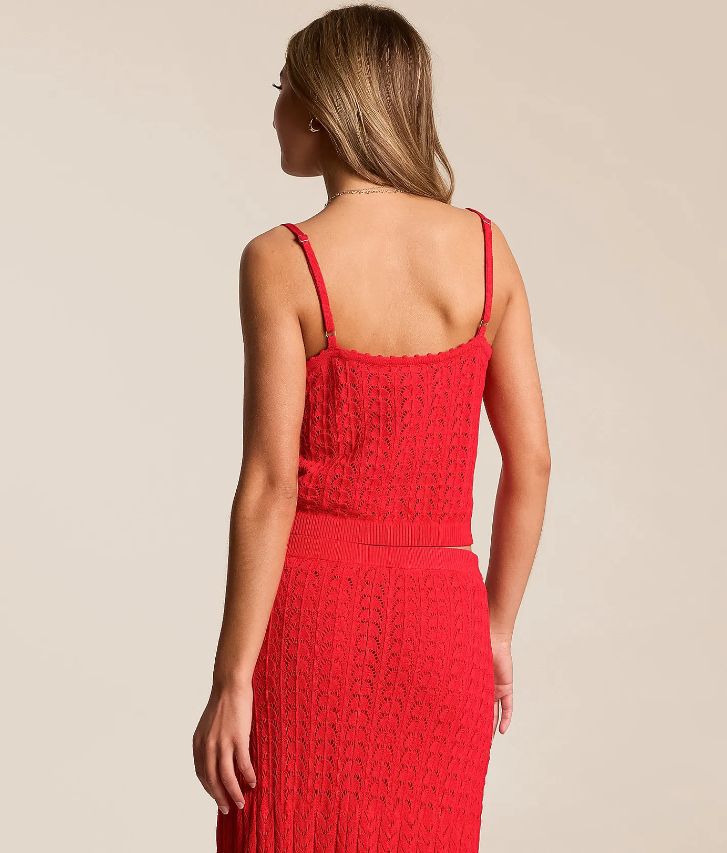 Z Supply Lexa Cropped Sweater Tank Top Kiss Me Red New