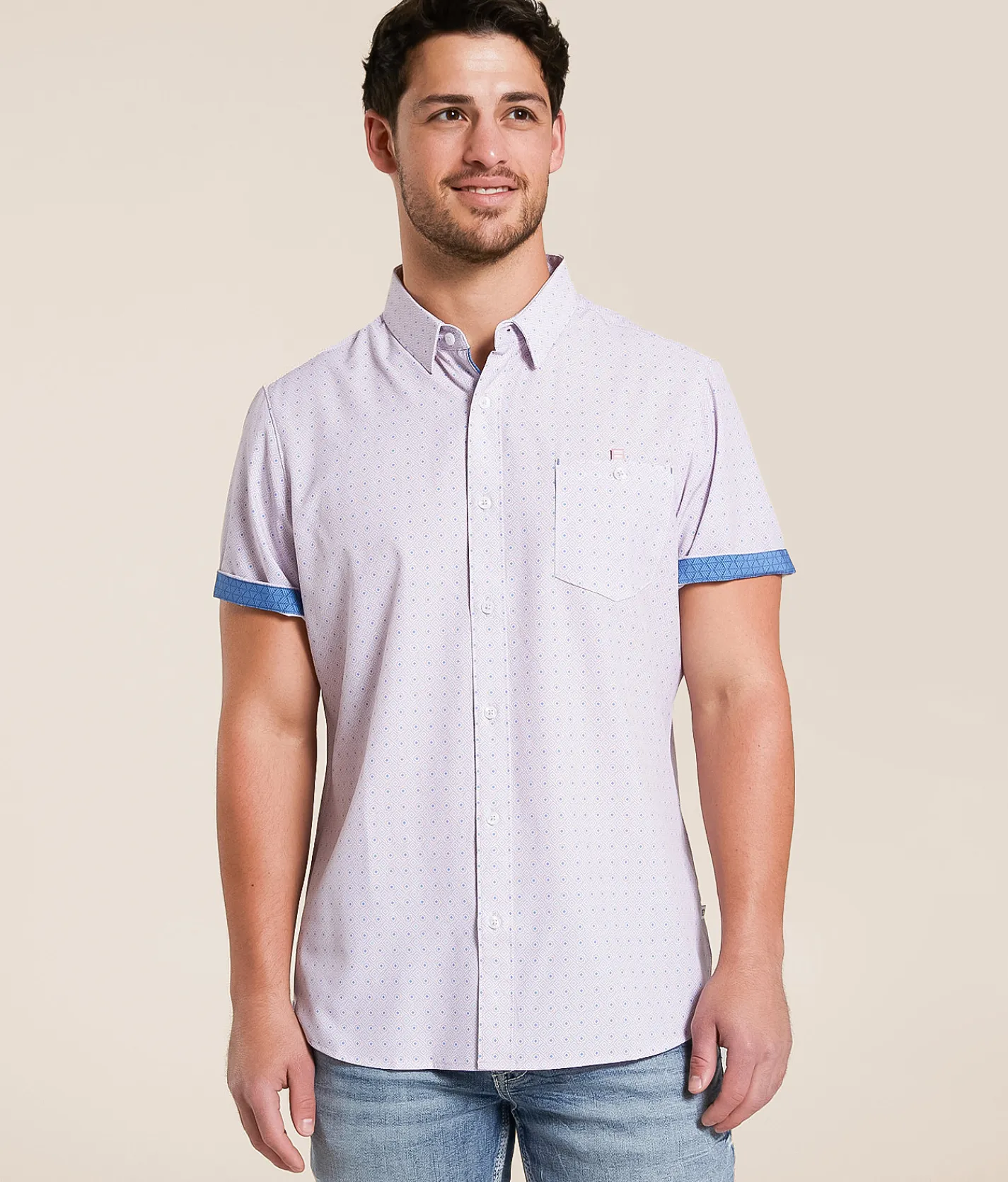 Tops | 7Diamonds Lexter Performance Stretch Shirt Stone Rose