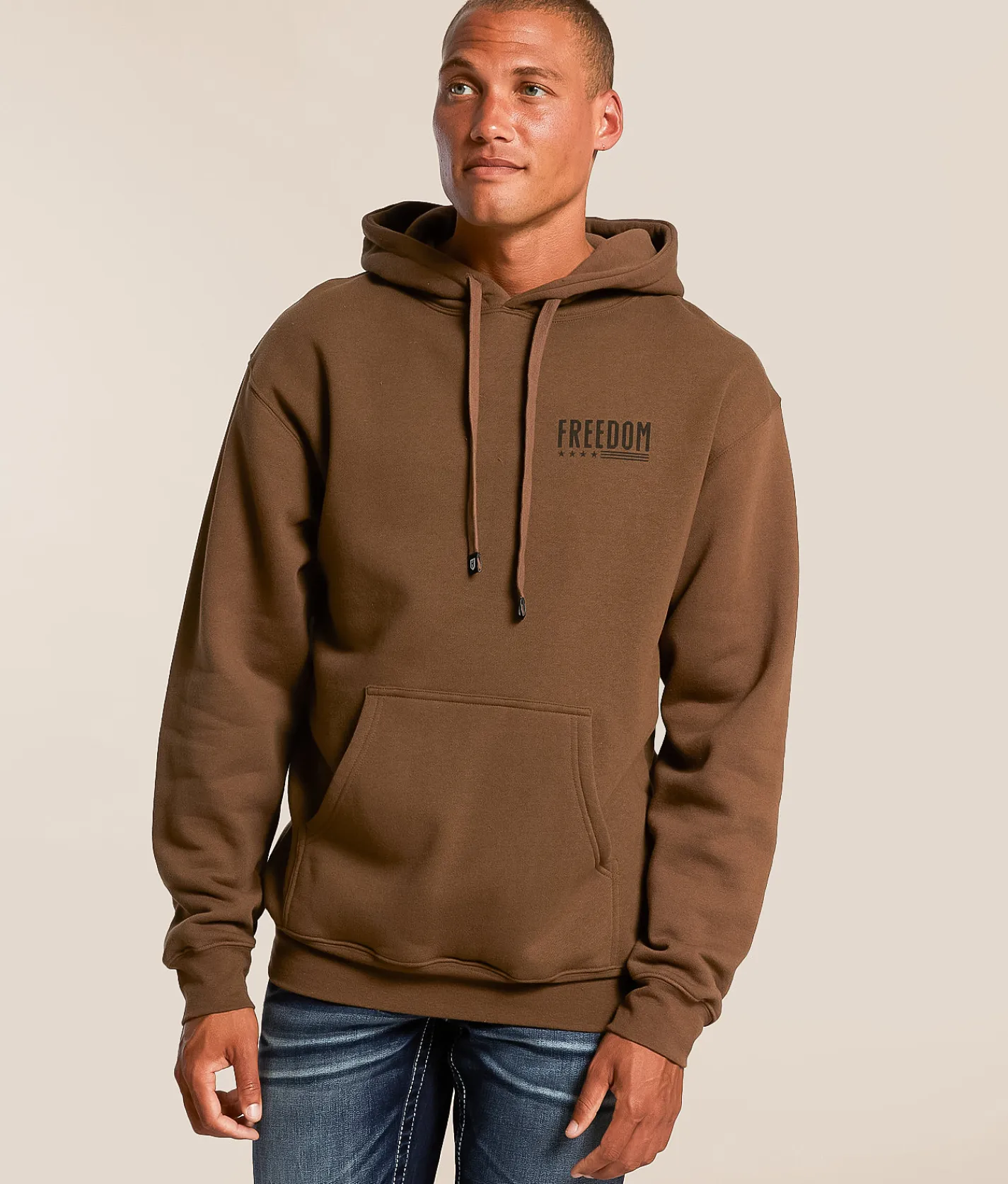 Howitzer Liberty Skull Hooded Sweatshirt Teak Clearance