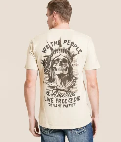 Howitzer Liberty Skull T-Shirt Moonbeam Outlet