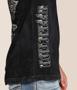 Tops|Graphic T-Shirts | Affliction Lifeline T-Shirt Black Lava Wash