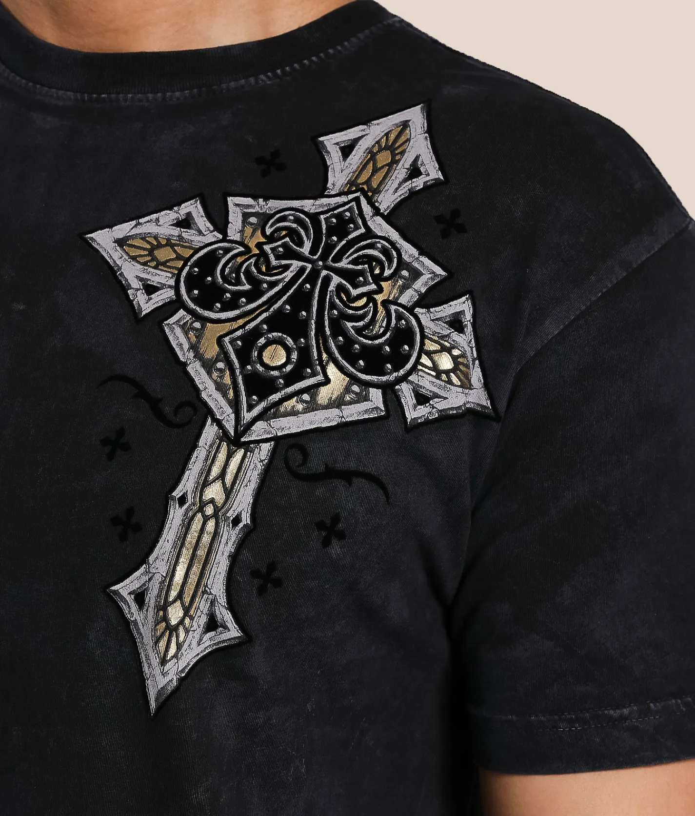 Tops|Graphic T-Shirts | Affliction Lifeline T-Shirt Black Lava Wash