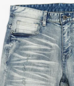 Smoke Rise® Light Blue Taper Stretch Jean Lt Blue Mud