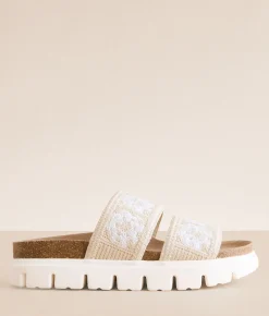 Mia Lilibet Crochet Sandal Sand White Sale