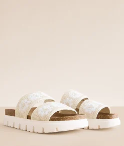 Mia Lilibet Crochet Sandal Sand White Sale