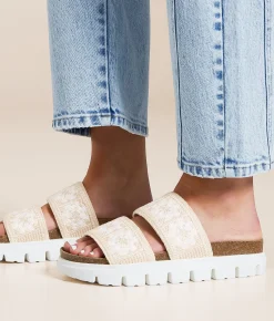 Mia Lilibet Crochet Sandal Sand White Sale