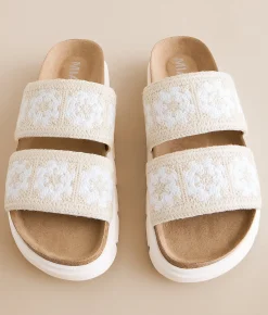 Mia Lilibet Crochet Sandal Sand White Sale