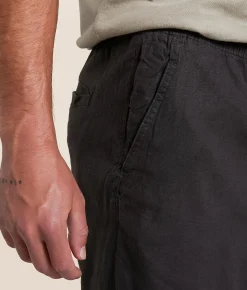 Bottoms | Departwest Linen Blend Stretch Short Raven
