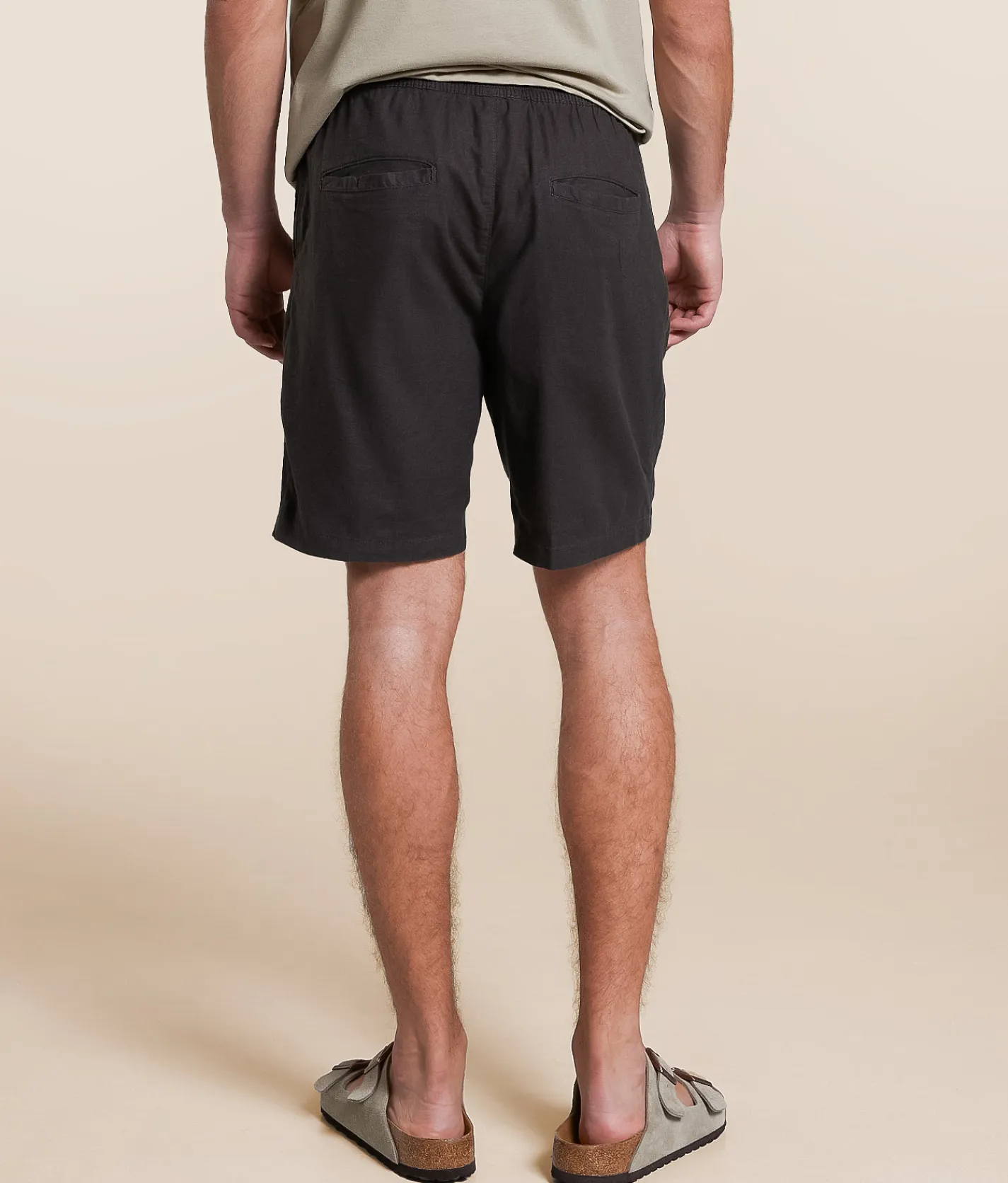 Bottoms | Departwest Linen Blend Stretch Short Raven
