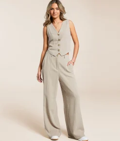 Willow & Root Linen Blend Trouser Pant Taupe Best