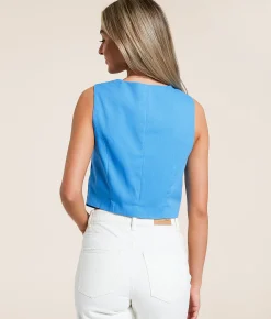 Tops|Coats & Jackets | Double Zero Linen Blend Vest
