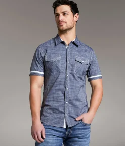 BKE Lines Tailored Shirt Navy Hot