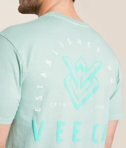 Veece Liquid Arch T-Shirt Light Green Pigment Dye New