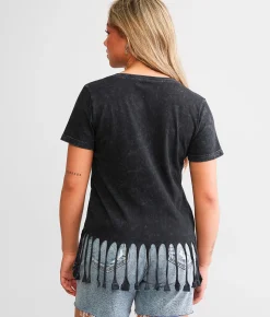Tops | Affliction Little Bighorn Fringe T-Shirt Black Lava Wash