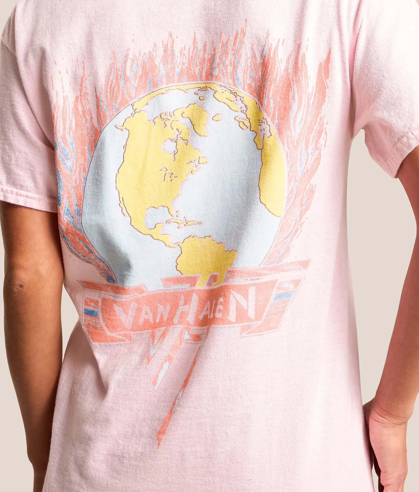 Merch Traffic Live 1982 Van Halen Band T-Shirt Ballerina Pink Sale
