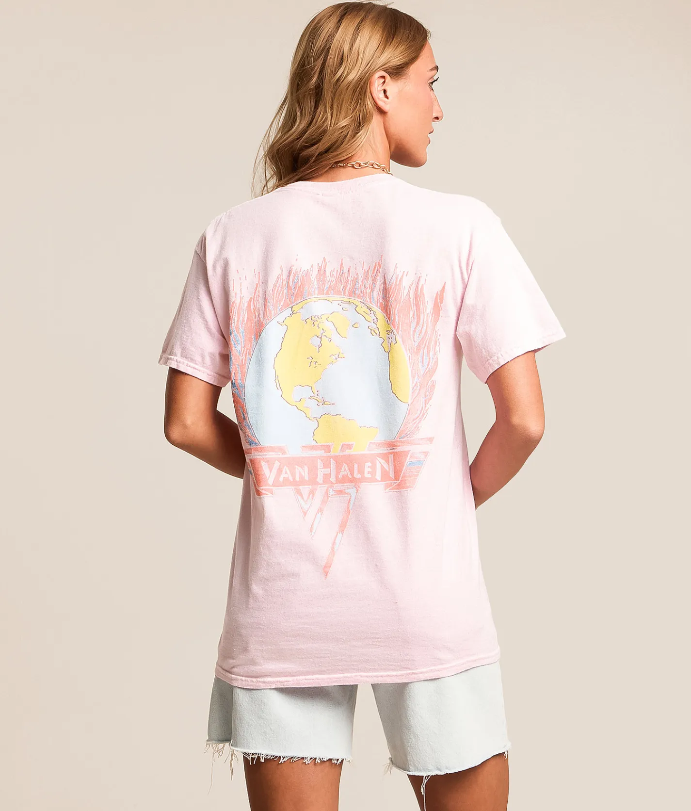 Merch Traffic Live 1982 Van Halen Band T-Shirt Ballerina Pink Sale