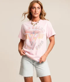 Merch Traffic Live 1982 Van Halen Band T-Shirt Ballerina Pink Sale
