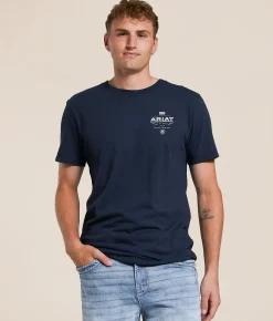 Ariat Lockup Flag T-Shirt Blue Dusk Online