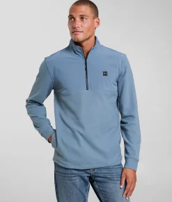 Tops | Maven Co-op Lodge Fleece Quarter Zip Pullover Muted Blue