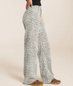 Bottoms | HIDDEN Logan Cheetah Dad Stretch Jean White Cheetah