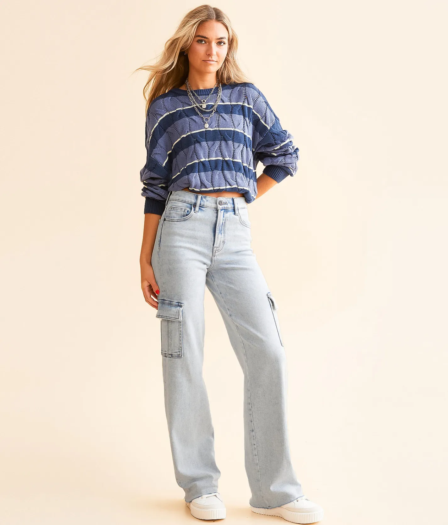 Jeans|Bottoms | HIDDEN Logan Dad Cargo Stretch Jean Light