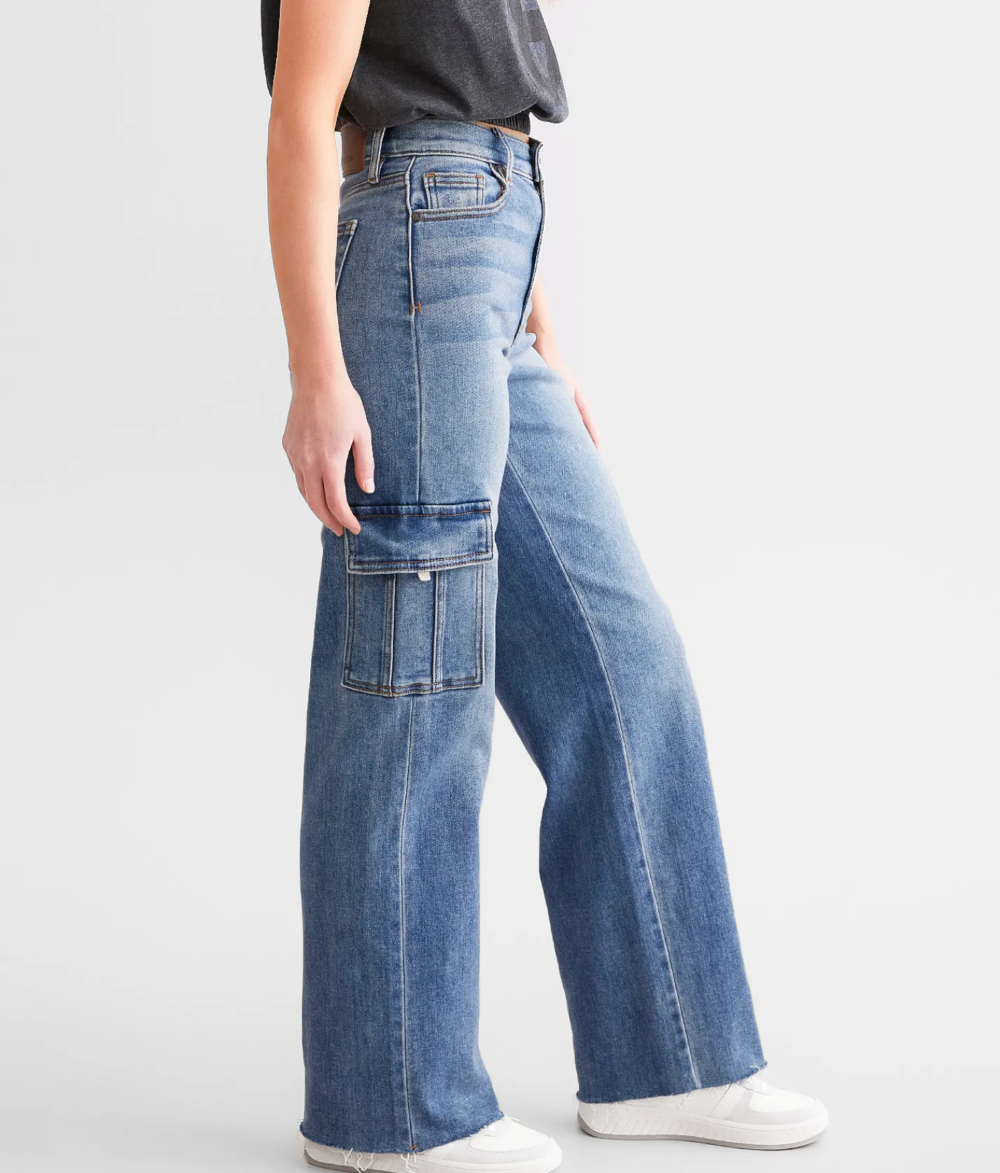 HIDDEN Logan Dad Cargo Stretch Jean Medium Dark