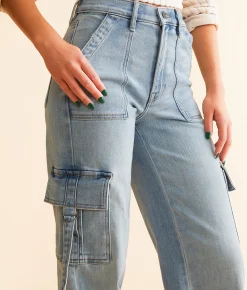 Jeans|Bottoms | HIDDEN Logan Dad Cargo Stretch Jean Light
