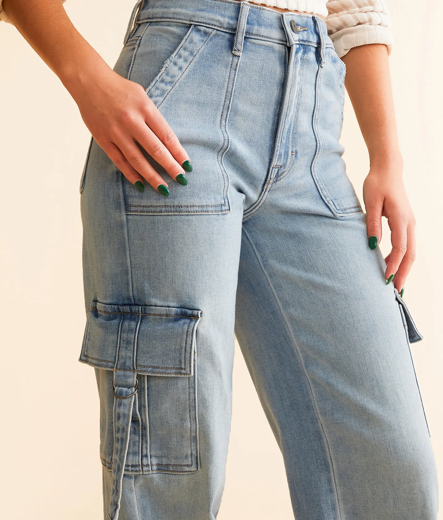 Jeans|Bottoms | HIDDEN Logan Dad Cargo Stretch Jean Light