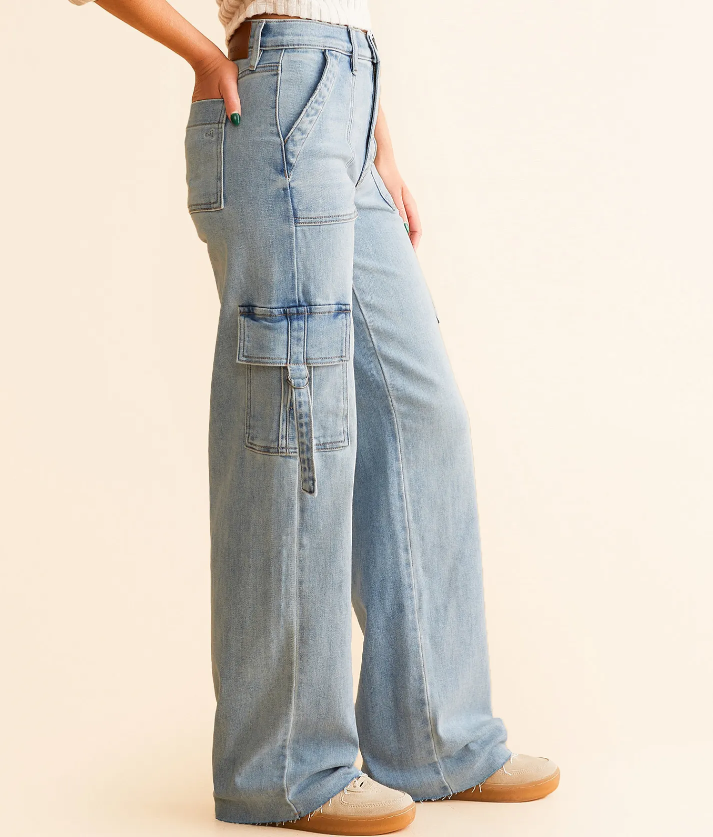 Jeans|Bottoms | HIDDEN Logan Dad Cargo Stretch Jean Light