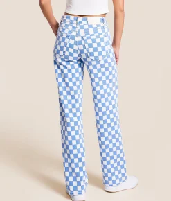 Jeans|Bottoms | HIDDEN Logan Dad Checkered Stretch Jean Blue Checker